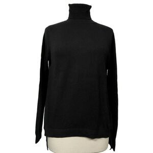 French Connection Black Turtleneck Hi-Low Pullover Sweater Top Sz Small Classic